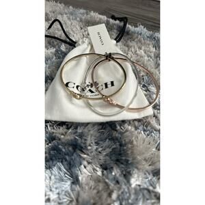 NEW Coach SET 3 Signature Bangles/BRACELETS- GOLD, SILVER, ROSE GOLD